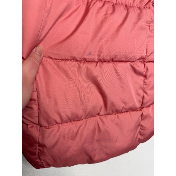 Old Navy Girls Small Better Frost Free Puffer Jacket Antique Coral Faux Fur - Picture 13 of 16